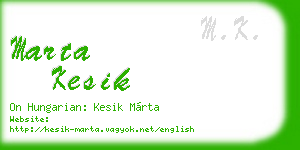 marta kesik business card